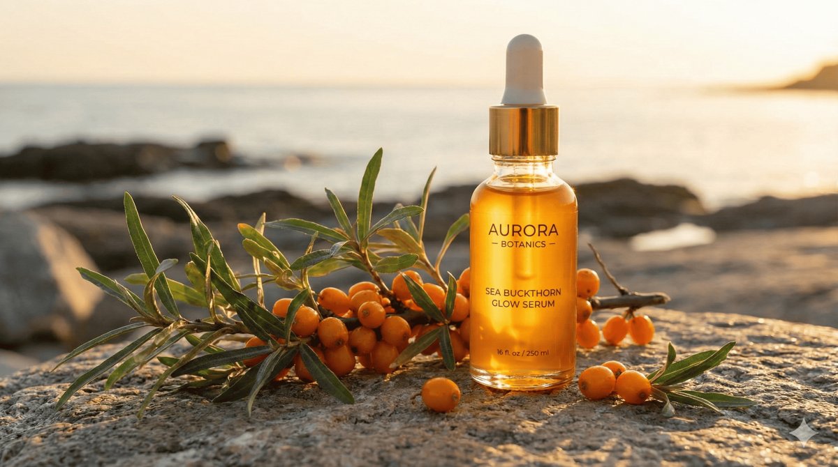 Hắc Mai Biển (Sea Buckthorn) Là Gì? Bí Mật "Vàng Lỏng" Hồi Sinh Làn Da Hư Tổn 2 Serum và kem dưỡng da chiết xuất hắc mai biển