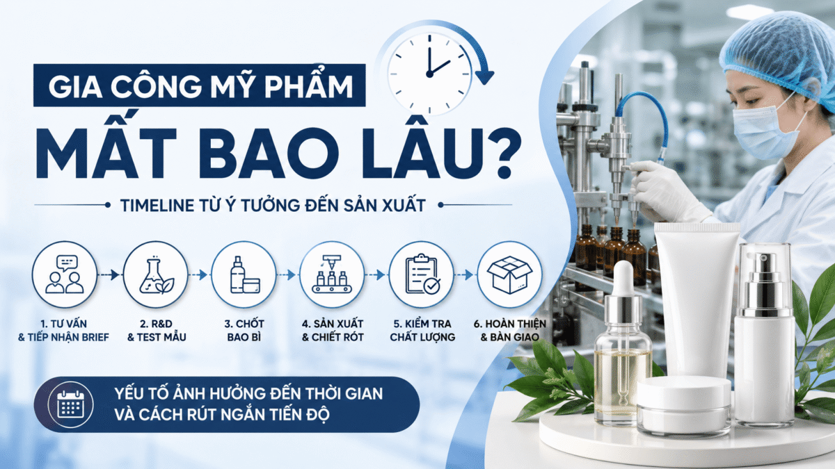Gia công mỹ phẩm mất bao lâu? Timeline chi tiết từng giai đoạn (2026) 13 gia cong my pham mat bao lau 2